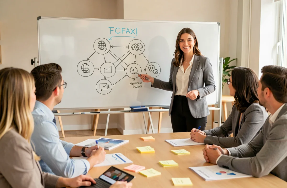 Conseillère BonjourCyber animant une session de sensibilisation cybersécurité accessible pour une TPE-PME