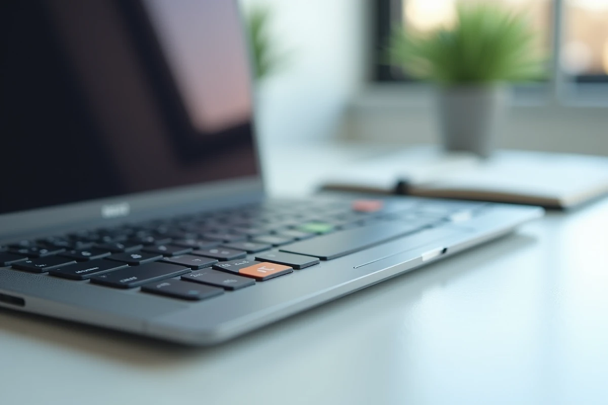 Gros plan sur un clavier de PC portable avec des touches mal configurées